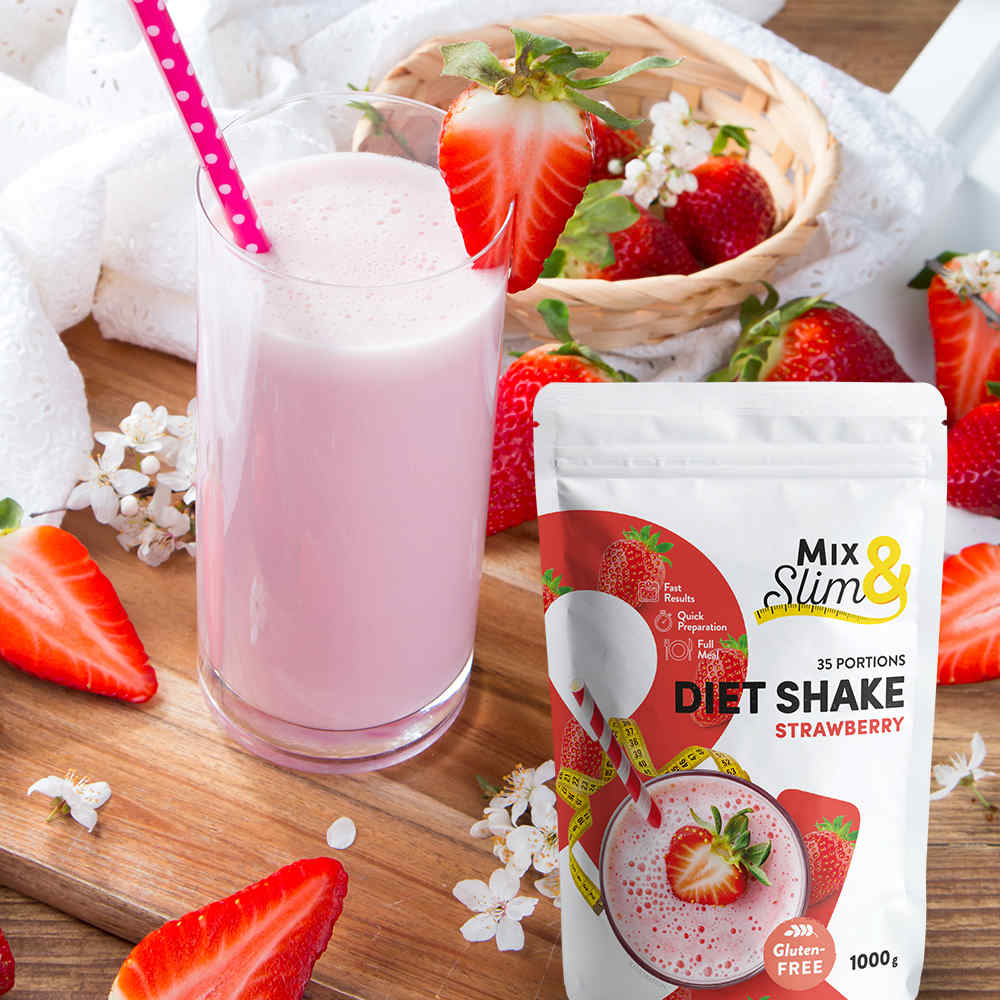 MixSlim Proteinový nápoj jahoda 1000g (35 porcí)