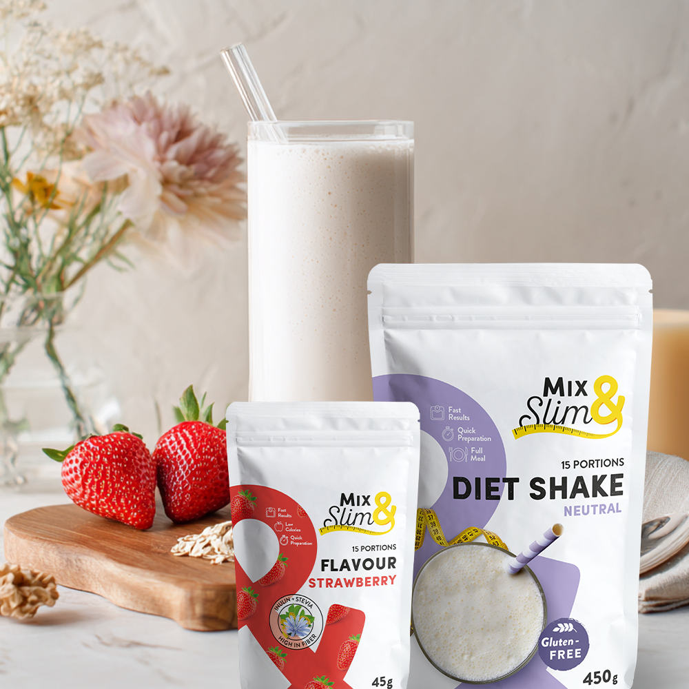 MixSlim Dietní koktejl 450g (15 porcí) + příchuť jahoda