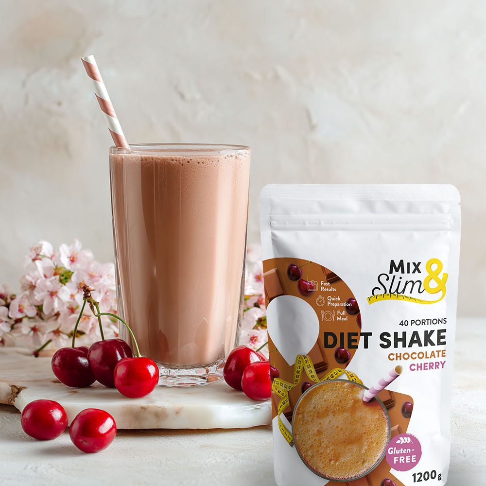 MixSlim Velký dietní koktejl višeň v čokoládě 1200g (40 porcí)