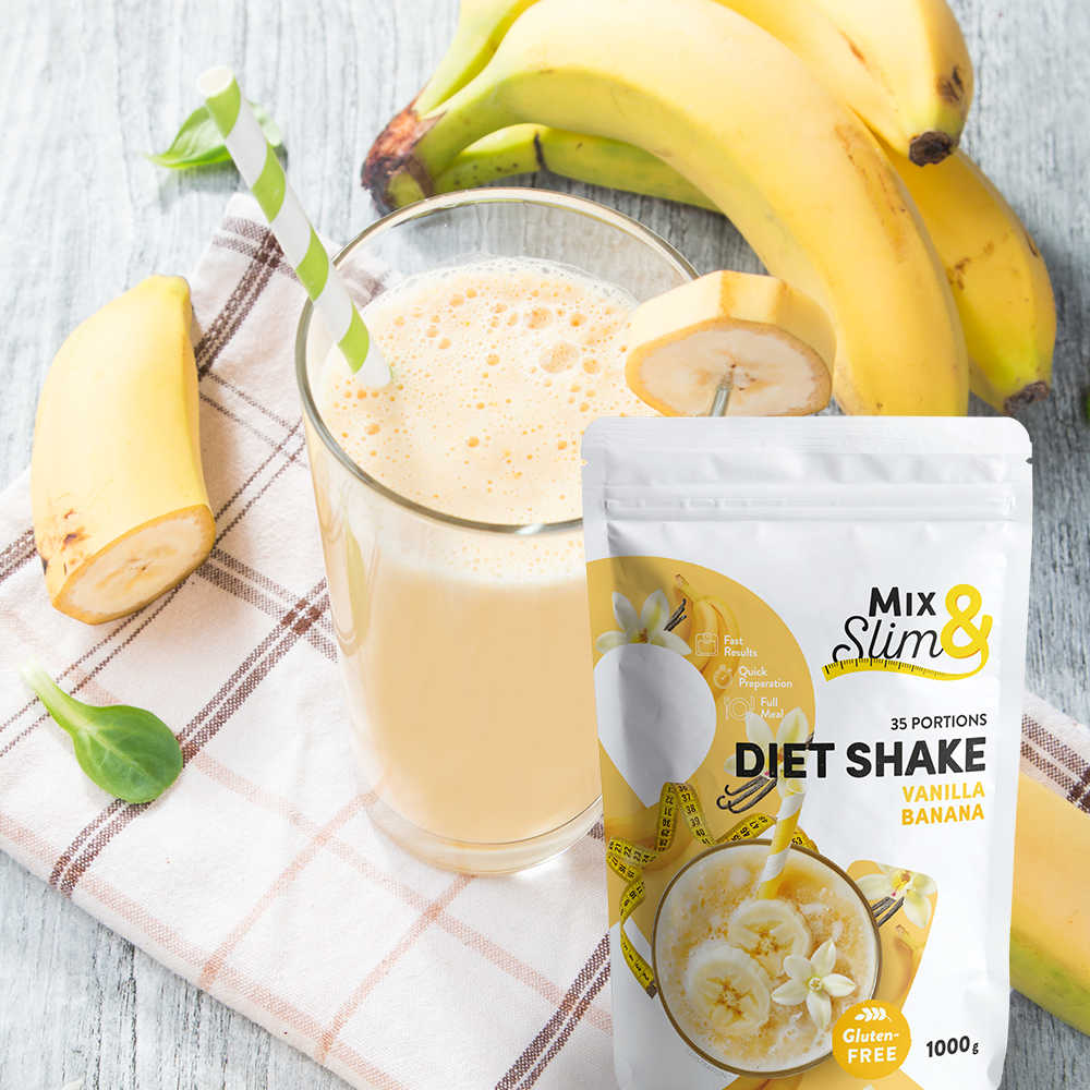 MixSlim Proteinový nápoj vanilka a banán 1000g (35 porcí)