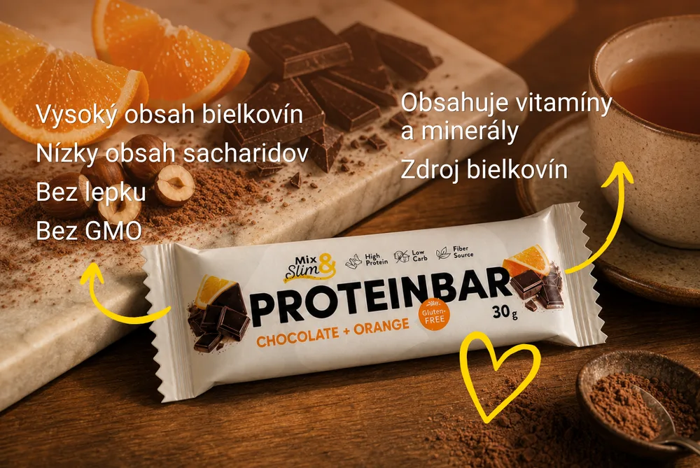 Mix Slim Proteinbar Chocolate Orange cafe lifestyle