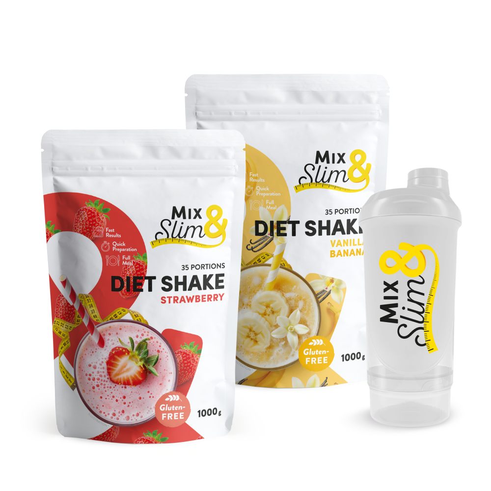 MixSlim Výhodný balíček proteinových nápojů 2000g (70 porcí) a shaker zdarma